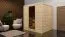 Sauna "Jonna" SET mit graphitfarbener Tür - Farbe: Natur, Ofen BIO 9 kW - 196 x 196 x 200 cm (B x T x H)