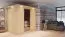 Sauna "Veli" SET mit graphitfarbener Tür und Kranz - Farbe: Natur, Ofen externe Steuerung easy 9 kW - 210 x 165 x 202 cm (B x T x H)