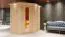 Sauna "Mika" SET mit Energiespartür und Kranz - Farbe: Natur, Ofen externe Steuerung easy 9 kW - 165 x 210 x 202 cm (B x T x H)