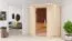 Sauna "Eetu" SET mit Klarglastür, Kranz & Ofen externe Steuerung easy 9 KW - 165 x 165 x 202 cm (B x T x H)