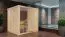 Sauna "Aleksi" SET mit Klarglastür & Ofen 9 kW - 196 x 196 x 198 cm (B x T x H)