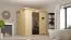 Sauna "Jarle" SET mit graphitfarbener Tür und Kranz - Farbe: Natur, Ofen externe Steuerung easy 3,6 kW - 210 x 165 x 202 cm (B x T x H)