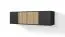 TV-Board / TV-Schrank Valtierrilla 01, vier Türen, Farbe: Schwarz / Eiche Artisan, Push-to-open Funktion, Maße: 40 x 140 x 40 cm, für Wohnzimmer