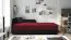 Gästebett / Tagesbett Lobatos 29, inkl. Kissen, Bonellfederkernung, Farbe: Schwarz / Rot, Liegefläche: 90 x 195 cm, aufklappbarer Stauraum, Kopfteil links
