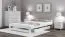Schlichtes Jugendbett Sispony 19, Kiefer Vollholz massiv, Farbe: Weiß - Liegefläche: 140 x 200 cm (B x L)