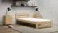 Einzelbett im schlichten Design Segudet 04, Kiefer Vollholz massiv, Farbe: Naturbelassen Kiefer - Liegefläche: 90 x 200 cm (B x L)