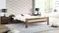 Neutrales Jugendbett Llorts 19, Kiefer Vollholz massiv, Farbe: Walnuss - Liegefläche: 160 x 200 cm (B x L)