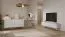 Kommode | 6 Schubladen | Weiß | Maße: 81 x 163 x 38 cm | langes Sideboard | Griffe & Beine: Metall | modernes Lamellen Design | für Wohnzimmer