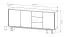 Kommode | Farbe: Eiche geölt | Push-to-open Funktion | 183 x 38 x 83 cm | 3 Drehtüren | 3 Schubladen | 6 Fächer | Sideboard | ABS-Kanten