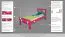 Kinderbett / Jugendbett "Easy Premium Line" K8, Buche Vollholz massiv rosa lackiert - Liegefläche: 90 x 200 cm