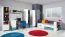 Jugendzimmer Drehtürenschrank / Kleiderschrank Ohey 03, Farbe: Grau / Weiß / Blau - Abmessungen: 195 x 90 x 50 cm (H x B x T)