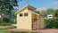 Gartenhaus / Gartenhütte mit Anbau Puchheim 02 inkl. Fußboden, Naturbelassen - 19 mm Elementgartenhaus, Grundfläche: 5,86 m², Doppel-Pultdach