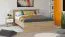 Schlafzimmer Komplett - Set A Brus, 4-teilig, Farbe: Eiche Artisan / Weiß, ein Doppelbett, zwei Nachtkommoden, ein Kleiderschrank und eine Kommode