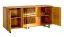 Kommode Nobres 16, Eiche / Natur, Glastür braunes Antisol-Glas, 83,5 x 180 x 49 cm, 6 Fächer, Soft-Close-System, geeignet für Staubsaugroboter, 4 Türen