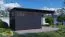 Gartenhaus Kiel 03 mit Anbaudach, inkl. Fußboden, Gerätehaus in Anthrazit - 19 mm Elementgartenhaus, Grundfläche: 13,08 m², Flachdach