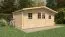 Gartenhaus Wiesenlust 03, Grundfläche: 16 m², 34 mm Blockbohlenhaus, Naturbelassen, mit 1 Doppeltür und 2 Einzelfenstern, Satteldach