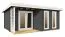 Gartenhaus G24 Carbongrau inkl. Fußboden - 44 mm Blockbohlenhaus, Grundfläche: 17,20 m², Pultdach