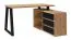 Schreibtisch "Merosina" 07, Farbe: Mattschwarz / Eiche Artisan - Abmessungen: 76 x 135 x 115 cm (H x B x T)