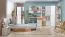 Jugendzimmer -Eckkleiderschrank, Farbe: Esche / Weiß - Abmessungen: 188 x 71 x 71 cm (H x B x T) Abbildung