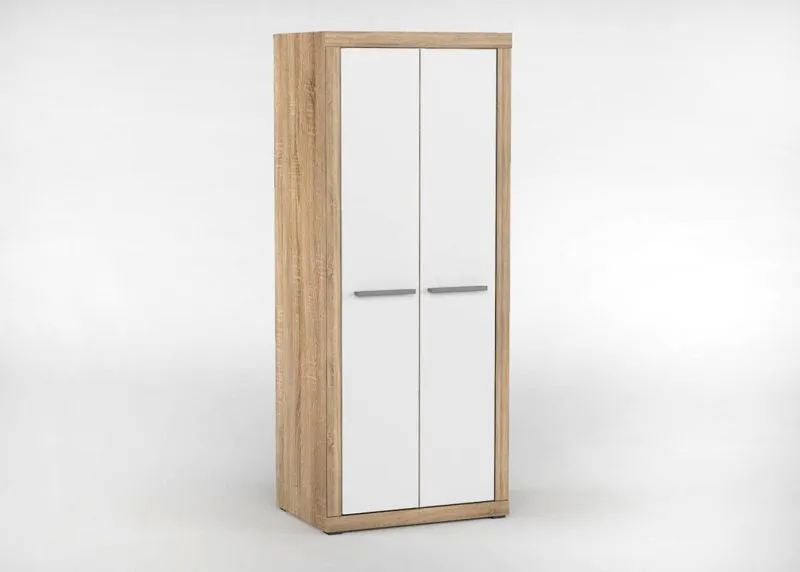80 cm breiter Kleiderschrank mit 2 Türen | Farbe: Sonoma Eiche Abbildung
