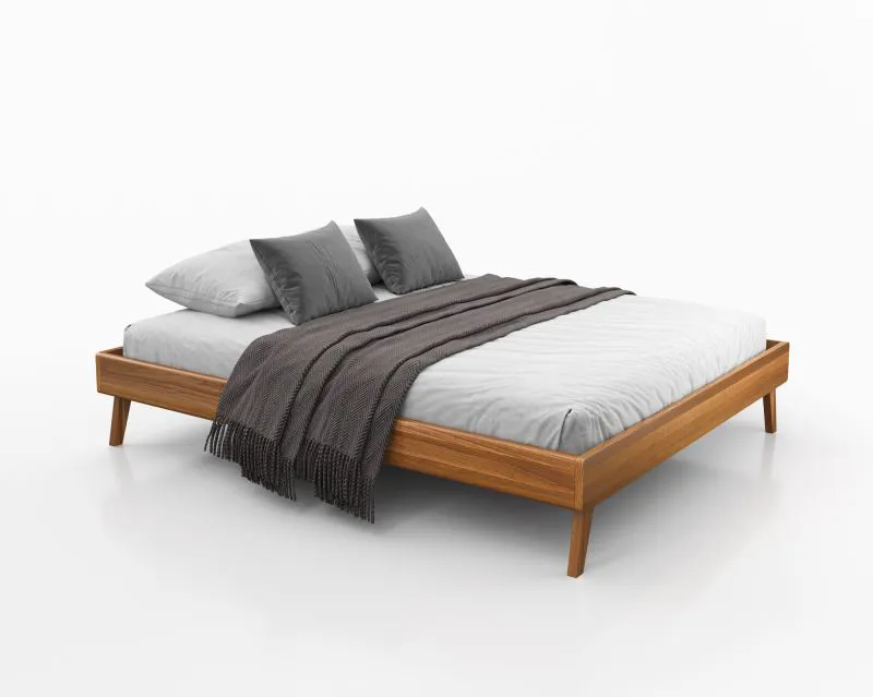 Doppelbett / Gästebett Engordany 11 | Buche Vollholz massiv | lackiert | Liegefläche: 160 x 200 cm | schlichtes Design | Farbe: Eiche Rustikal | hochwertige Verarbeitung