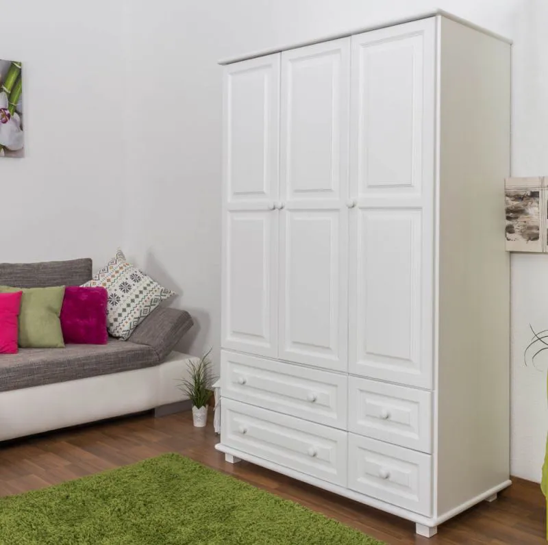 Weißer Massivholz Kleiderschrank