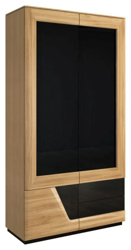 Steiner Shopping Schlafzimmerschrank, Farbe: Eiche / Schwarz 192x102x60 cm Abbildung