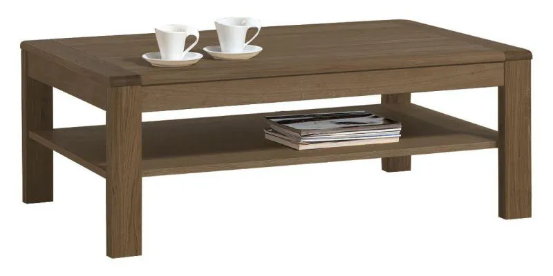 Beistelltisch Couchtisch teilmassiv Farbe: Dunkelbraun 45x120x75 cm Abbildung