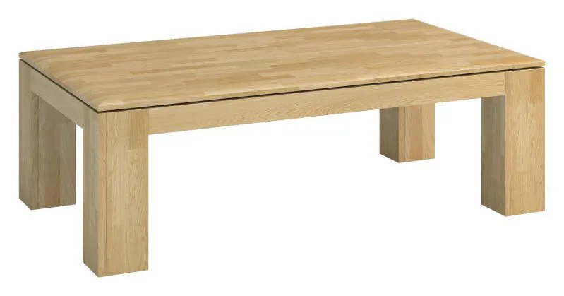 Sofatisch Kaffeetisch Couchtisch Eiche Massivholz Natur 48x120x70 cm Abbildung