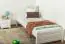 Einzelbett / Gästebett Kiefer massiv Vollholz weiß lackiert 78, inkl. Lattenrost - Liegefläche 90 x 200 cm