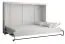 Schrankbett Namsan 03 horizontal, Farbe: Weiß matt - Liegefläche: 140 x 200 cm (B x L)