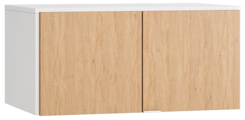 Aufsatz für zweitürigen Kleiderschrank Arbolita 39, Farbe: Weiß / Eiche - Abmessungen: 45 x 93 x 57 cm (H x B x T)