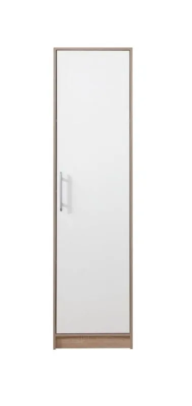 Schmaler 50 cm breiter Kleiderschrank mit 1 Tür | Farbe: Weiß Abbildung