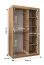 Schiebetürenschrank / Kleiderschrank Jan 02B mit Spiegel, Farbe: Schwarz / Eiche Sonoma - Abmessungen: 200 x 120 x 62 cm ( H x B x T)
