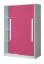 Kinderzimmer - Schiebetürenschrank / Kleiderschrank Walter 12, Farbe: Weiß / Rosa Hochglanz - 191 x 120 x 60 cm (H x B x T)
