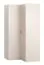 Eckkleiderschrank mit LED-Beleuchtung | Farbe: Beige | 1 Kleiderstange | Soft-Close-Funktion | 8 Fächer | Maße: 105 x 103 x 206 cm | Griffe: Eiche