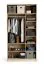 Falttür / Kleiderschrank | Farbe: Beige / Eiche | 2 Türen | inkl. LED-Beleuchtung | Griffe: Schwarz | 124 x 60 x 240 cm | eine Kleiderstange | 10 Fächer