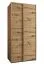 Kleiderschrank / Schiebetürenschrank | 245,5 x 110 x 64 cm | 6 Fächer | Soft-Close-Funktion | 2 Kleiderstangen | 6 Einlegeböden | Farbe: Eiche Artisan
