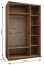 Kleiderschrank / Schiebetürenschrank | ABS-Kantenschutz | 245,5 x 150 x 64 cm | 6 Fächer | 2 Kleiderstangen | 2 Schiebetüren | Soft-Close | Farbe: Schwarz