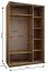 Kleiderschrank / Schiebetürenschrank | 6 Fächer | Farbe: Weiß | 245,5 x 150 x 64 cm | Spiegel | 2 Kleiderstangen | 2 Schiebetüren | Soft-Close