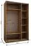 Kleiderschrank / Schiebetürenschrank | 245,5 x 150 x 64 cm | 6 Fächer | Farbe: Eiche Artisan | 2 Kleiderstangen | 2 Schiebetüren | Soft-Close | Spiegel