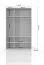 Drehtürenschrank / Kleiderschrank mit Rahmen Siumu 22, Farbe: Weiß / Weiß Hochglanz - 226 x 142 x 60 cm (H x B x T)