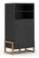 Kommode Kustanai 03, Farbe: Schwarz / Buche - Abmessungen: 116 x 63 x 42 cm (H x B x T)