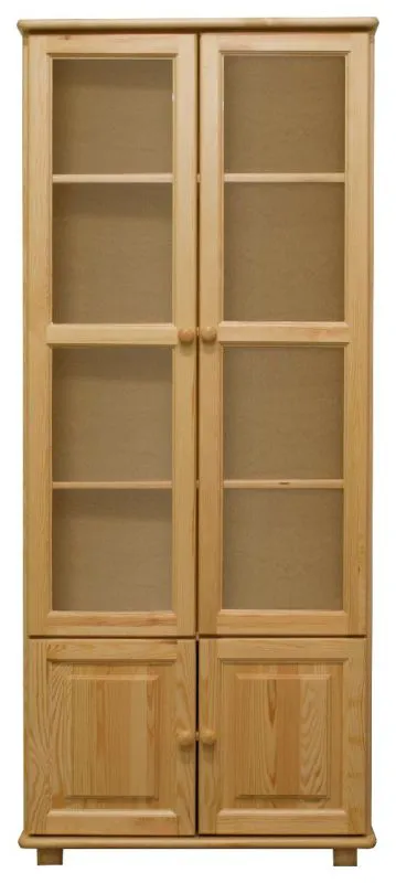 Esszimmerschrank, Vitrine, 80 cm breit, Kiefer massiv, Optik: Natur Abbildung