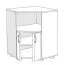 Eck-Kommode Camprodon 14 | Eiche Weiß | 72 x 37 x 95 cm (L x T x H) | Griffe aus Metall | ABS-Kanten | 3 Fächer | Verstellbare Füße