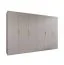 Drehtürenschrank / Kleiderschrank | Farbe: Kaschmir | 3 Meter breit | 6-Türig | Griffe: Gold | 4 Fächer | Maße: 300 x 52 x 202 cm | 4 Kleiderstangen