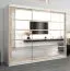 Schiebetürenschrank / Kleiderschrank Aizkorri 06B mit Spiegel, Farbe: Weiß matt / Eiche Sonoma - Abmessungen: 200 x 250 x 62 cm ( H x B x T)