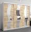 250 cm breiter Kleiderschrank mit 10 Fächern und 3 Türen | Farbe: Sonoma Eiche / Weiß Abbildung