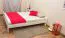 Kinderbett / Jugendbett Kiefer Vollholz massiv weiß lackiert A11, inkl. Lattenrost - Abmessung 140 x 200 cm