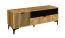 TV-Möbel / TV-Schrank mit zwei Fächer Calmuco 05, Farbe: Eiche Craft Gold / Schwarz, Maße: 51,5 x 129 x 40,5 cm, eine Schublade, robust und qualitativ hochwertig